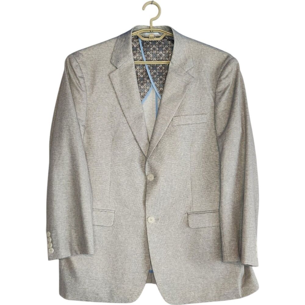 DUCHAMP London Mens Sports Coat Size 44 R Stretch Suit Jacket Blazer Beige